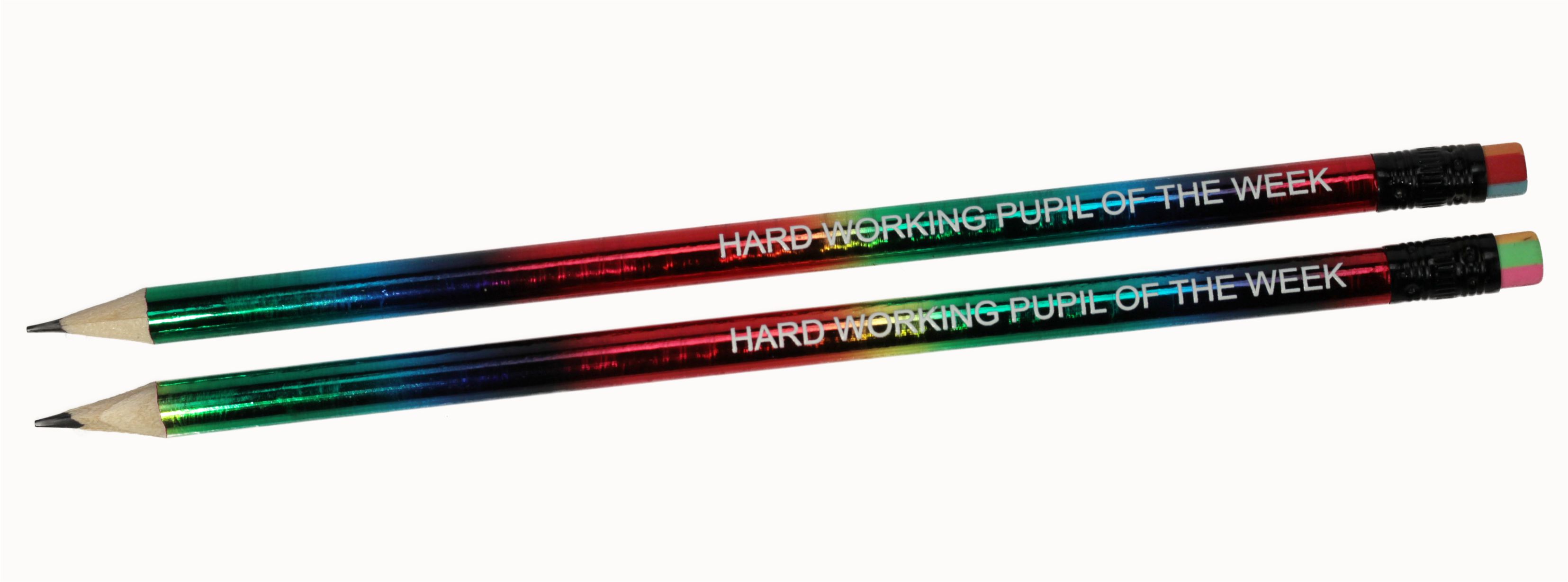 Rainbow Pencil with Rainbow Eraser, Personalised Rainbow Pencil, Printed Pencil