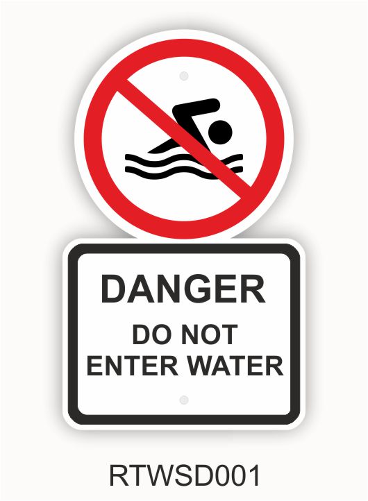 Danger do not enter water sign