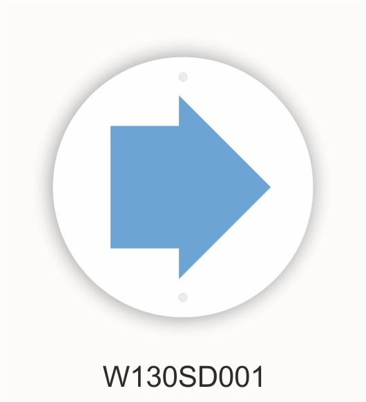 130mm Round Waymaker blue arrow