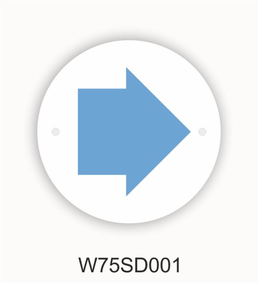 75mm Round Waymaker blue arrow